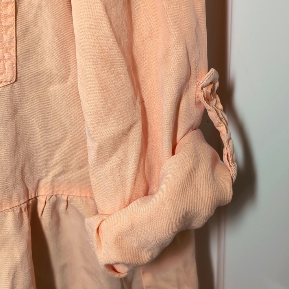 Velvet Heart Bree Roll Tab Tiered Flowy Babydoll Dress 100% Tencil Peach Small - Picture 5 of 15